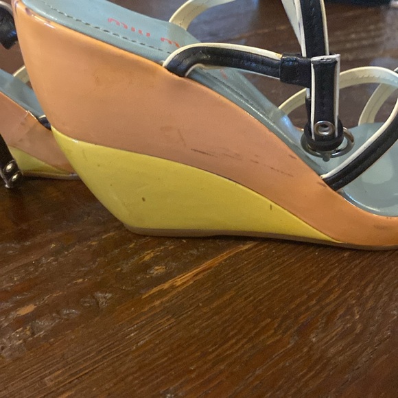 Mui mui Black patent multi colour worn only once. Scuffs as shown in picture - Picture 5 of 6